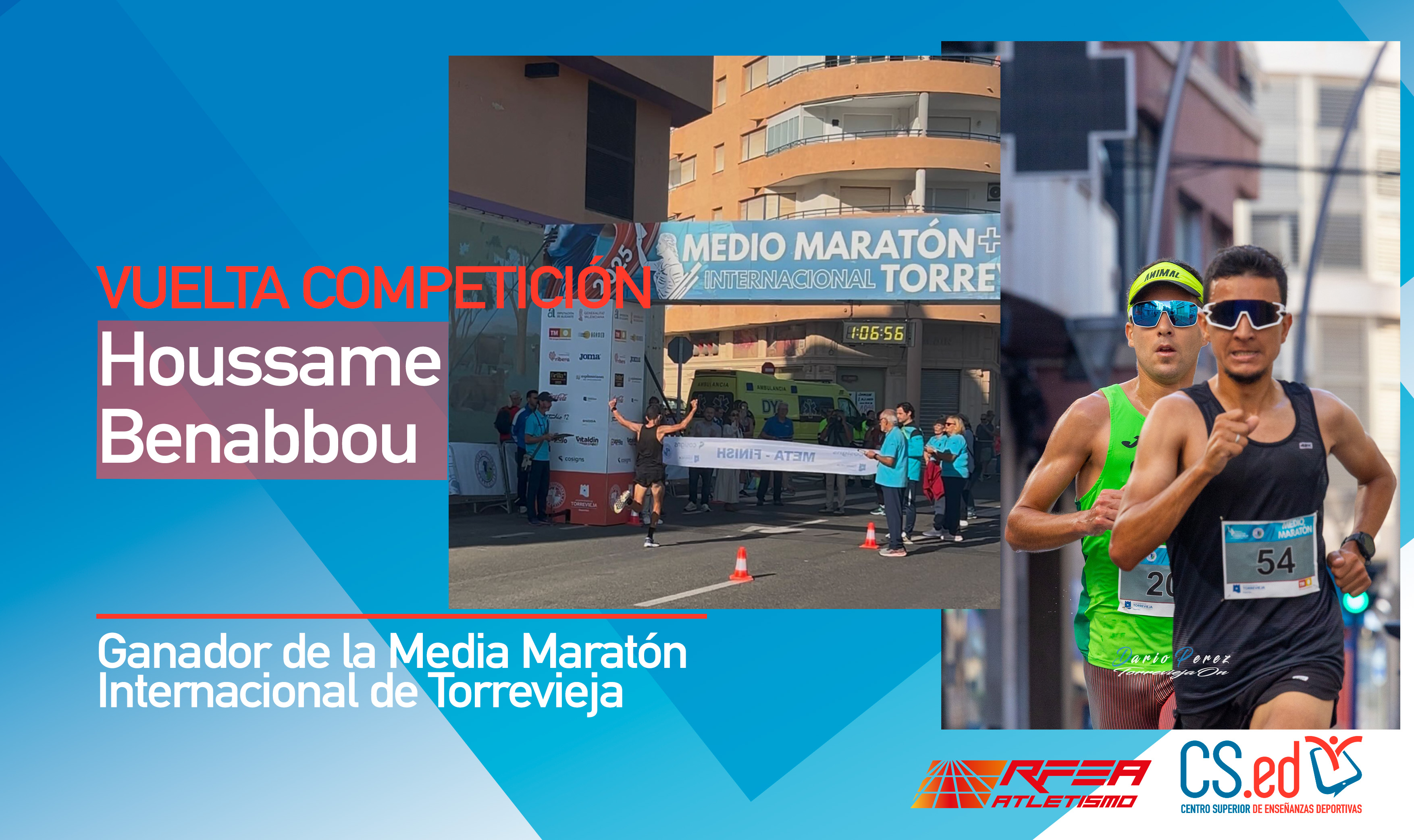 La imagen muestra a un hombre en una carrera, con el título Houssame Benabbou, vuelta a la competición